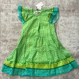 Hale Bob Green Ruffled Off-the-Shoulder Sundress